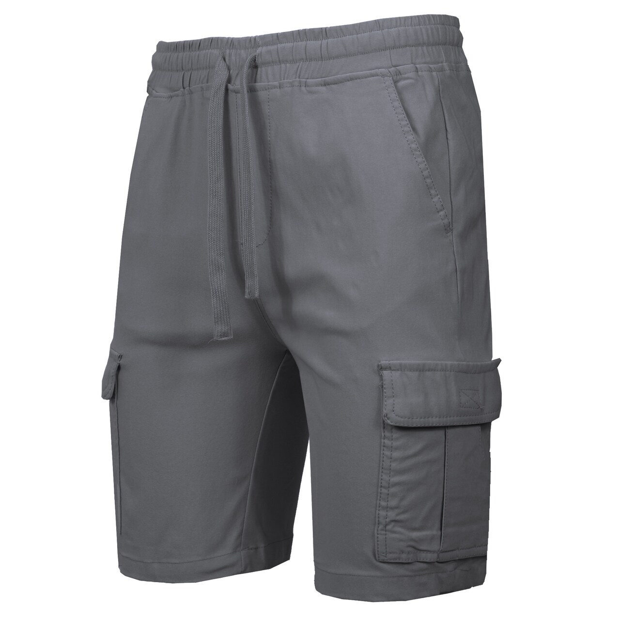 Men’s Flex Cargo Shorts with Elastic Waistband and Drawstring – Comfortable Fit with 6 Pockets and Stretch Fabric (S-2XL)